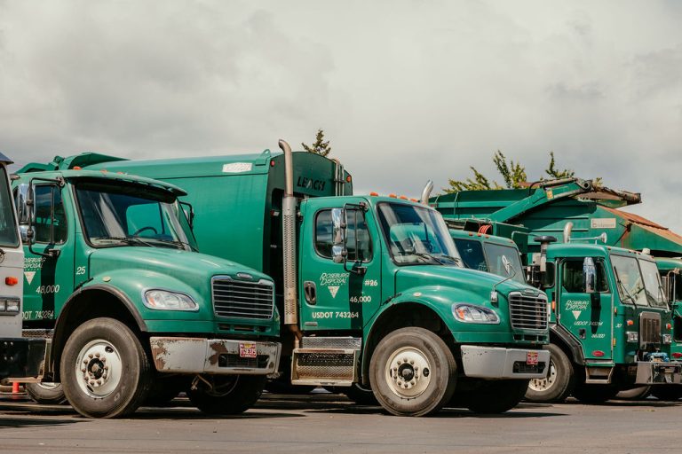 Roseburg Disposal truck Line of Trucks