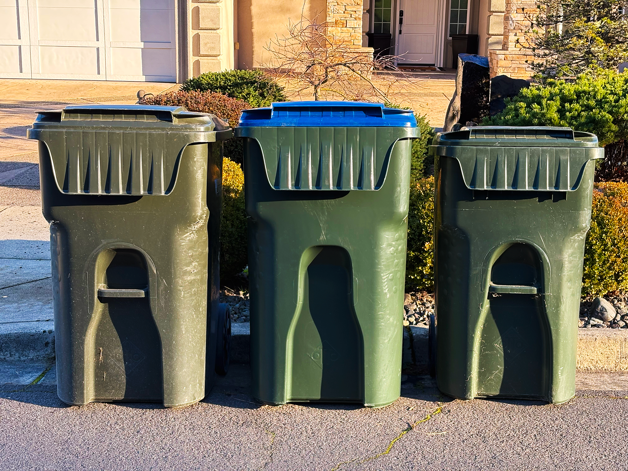 Correct cart placement at curb